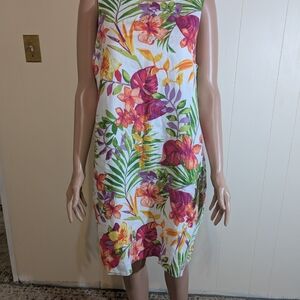 Tommy Bahama Floral Print Linen Dress  Size Medium